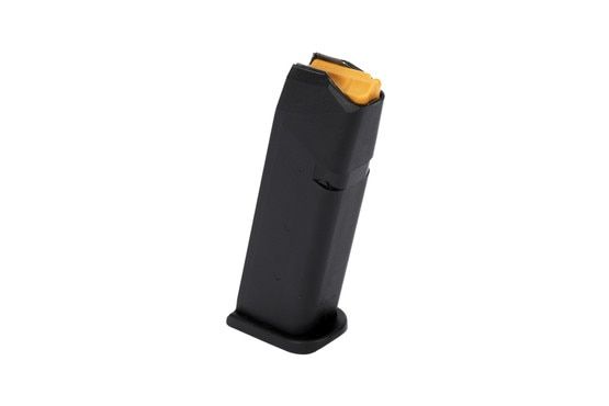 The Glock 17 OEM magazine features a bright orange follower